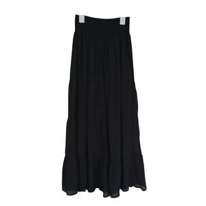 Black Tiered Maxi Skirt For Girls Size L